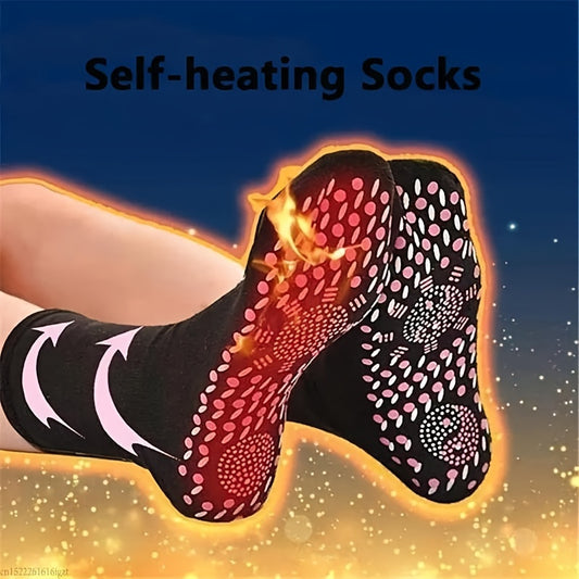 Self-Heating Massage Socks with Acupuncture Points, Comfortable Breathable Foot Bottom Massager, 100% Polyester Fiber, 1 Pack